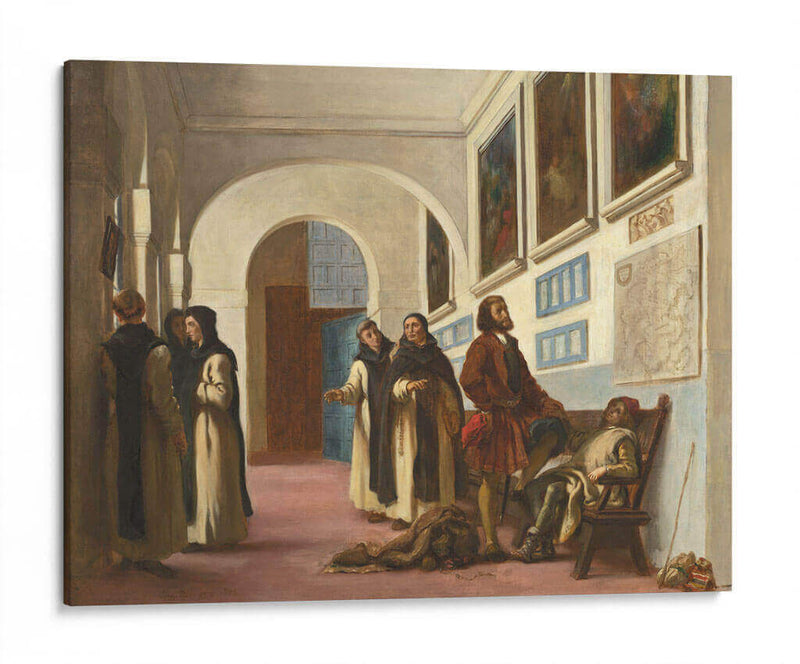 Cristobal Colón y su hijo en La Rábida - Eugène Delacroix | Cuadro decorativo de Canvas Lab