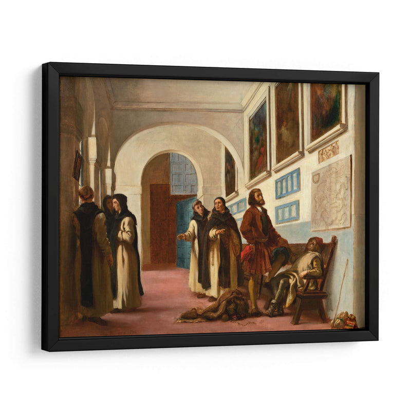 Cristobal Colón y su hijo en La Rábida - Eugène Delacroix | Cuadro decorativo de Canvas Lab