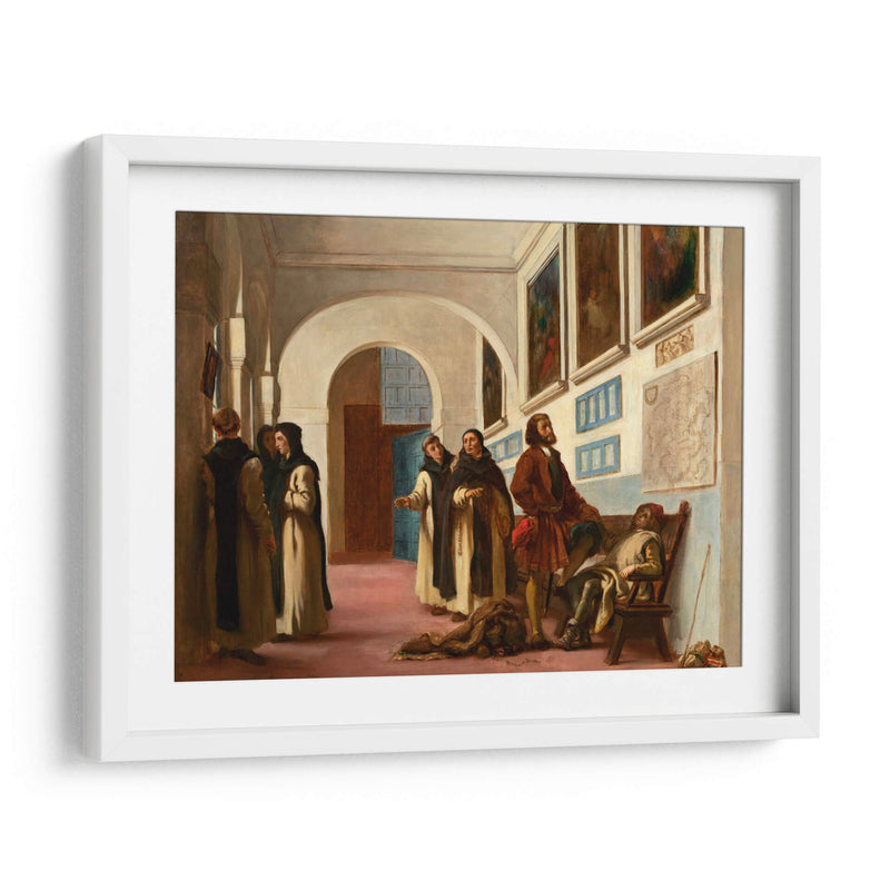 Cristobal Colón y su hijo en La Rábida - Eugène Delacroix | Cuadro decorativo de Canvas Lab