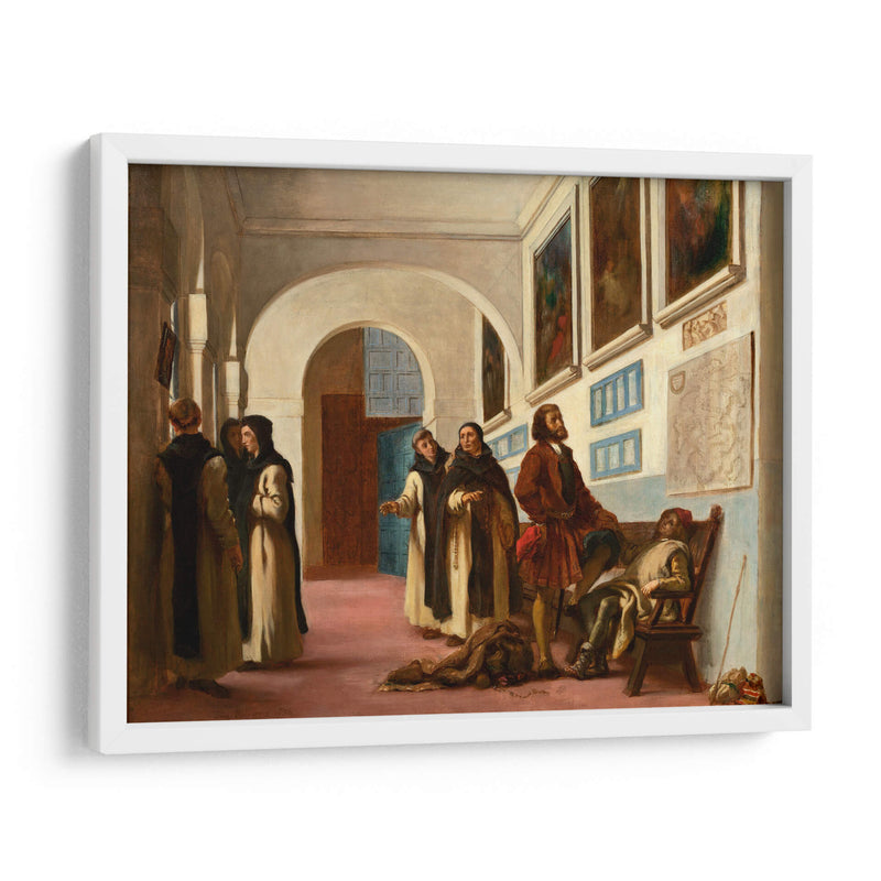 Cristobal Colón y su hijo en La Rábida - Eugène Delacroix | Cuadro decorativo de Canvas Lab