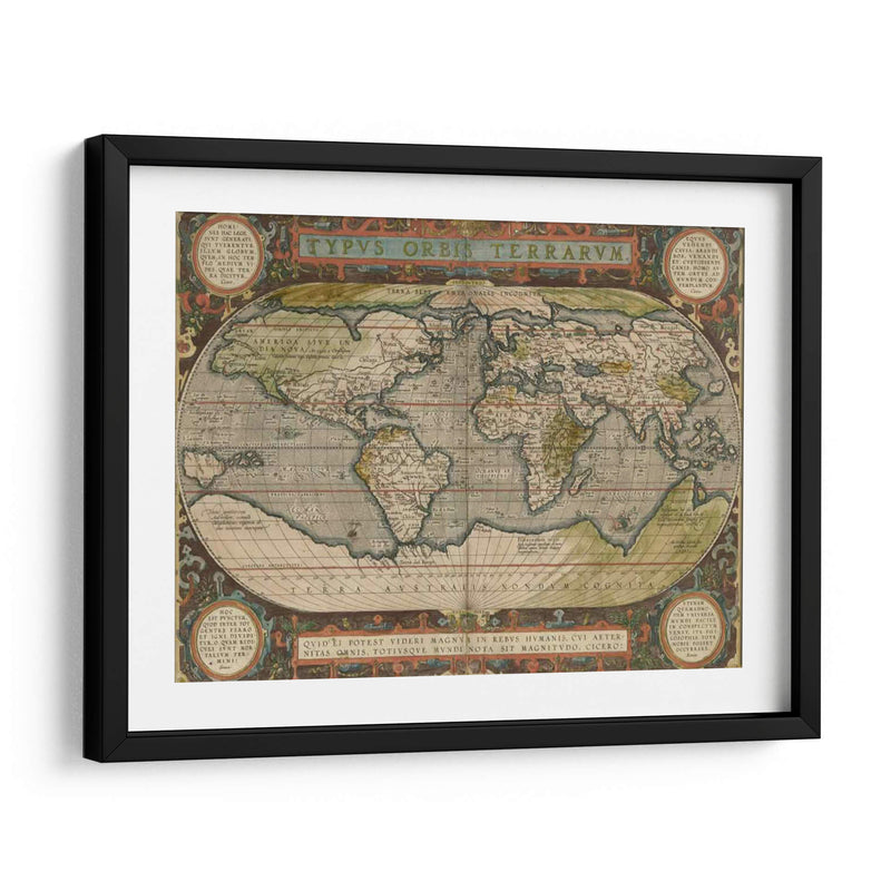 Mapa Del Mundo Antiguo 36X48 - Vision Studio | Cuadro decorativo de Canvas Lab