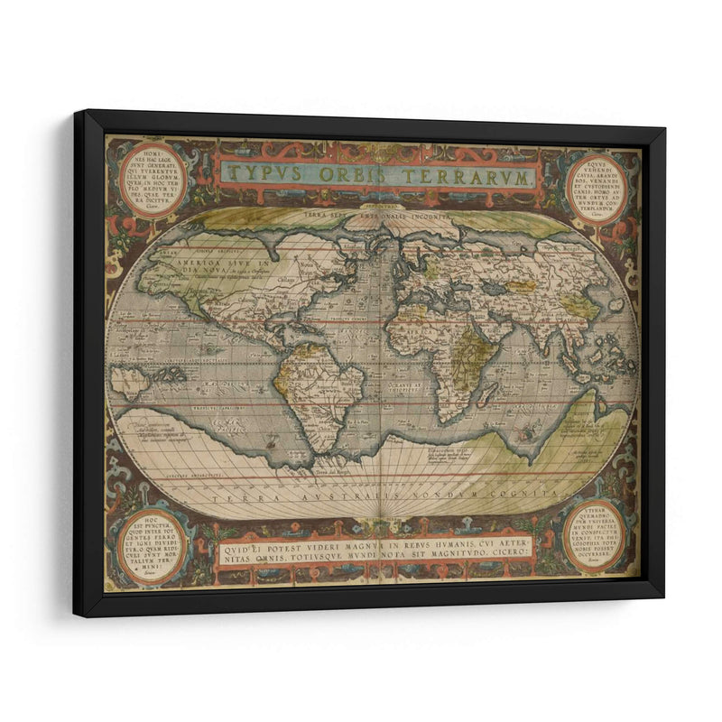 Mapa Del Mundo Antiguo 36X48 - Vision Studio | Cuadro decorativo de Canvas Lab