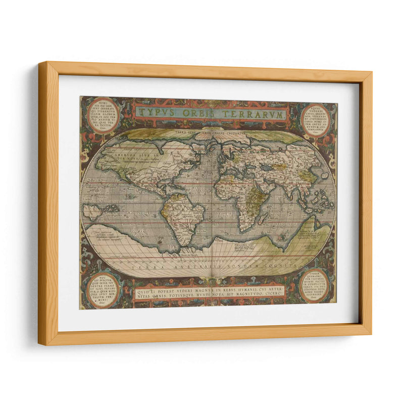 Mapa Del Mundo Antiguo 36X48 - Vision Studio | Cuadro decorativo de Canvas Lab