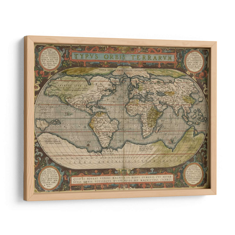 Mapa Del Mundo Antiguo 36X48 - Vision Studio | Cuadro decorativo de Canvas Lab