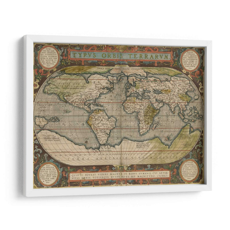 Mapa Del Mundo Antiguo 36X48 - Vision Studio | Cuadro decorativo de Canvas Lab