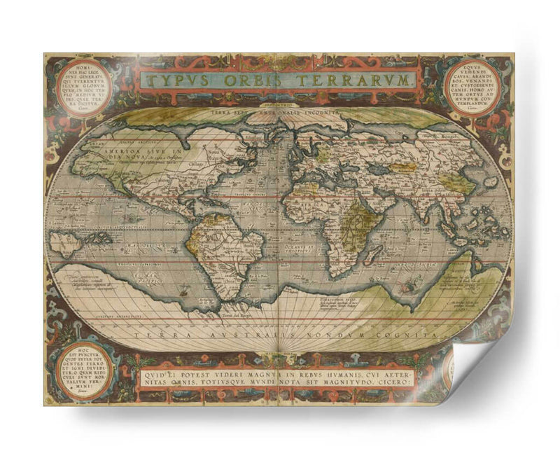 Mapa Del Mundo Antiguo 36X48 - Vision Studio | Cuadro decorativo de Canvas Lab