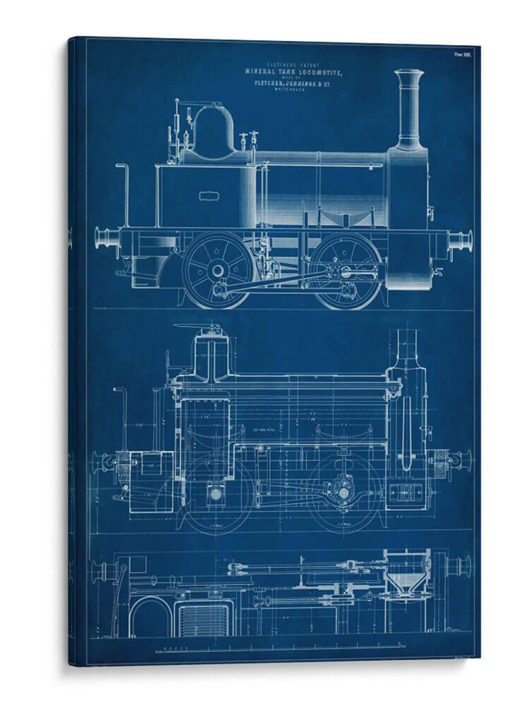 Locomotora Blueprint Ii - Vision Studio | Cuadro decorativo de Canvas Lab