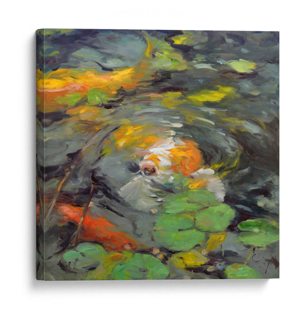 Golden Koi - Chuck Larivey | Cuadro decorativo de Canvas Lab