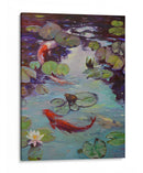 Koi Rojo Y Lirios - Chuck Larivey | Cuadro decorativo de Canvas Lab