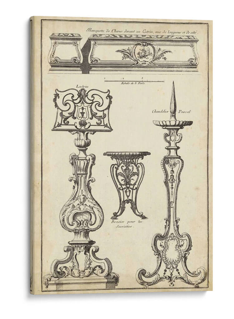 Ornamento Francés Antiguo Ii - J.F. Blondel | Cuadro decorativo de Canvas Lab