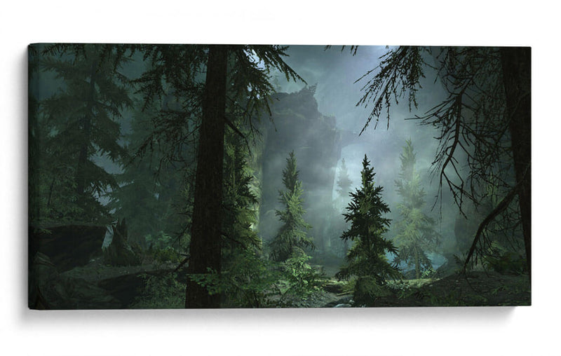 Bosque con niebla | Cuadro decorativo de Canvas Lab