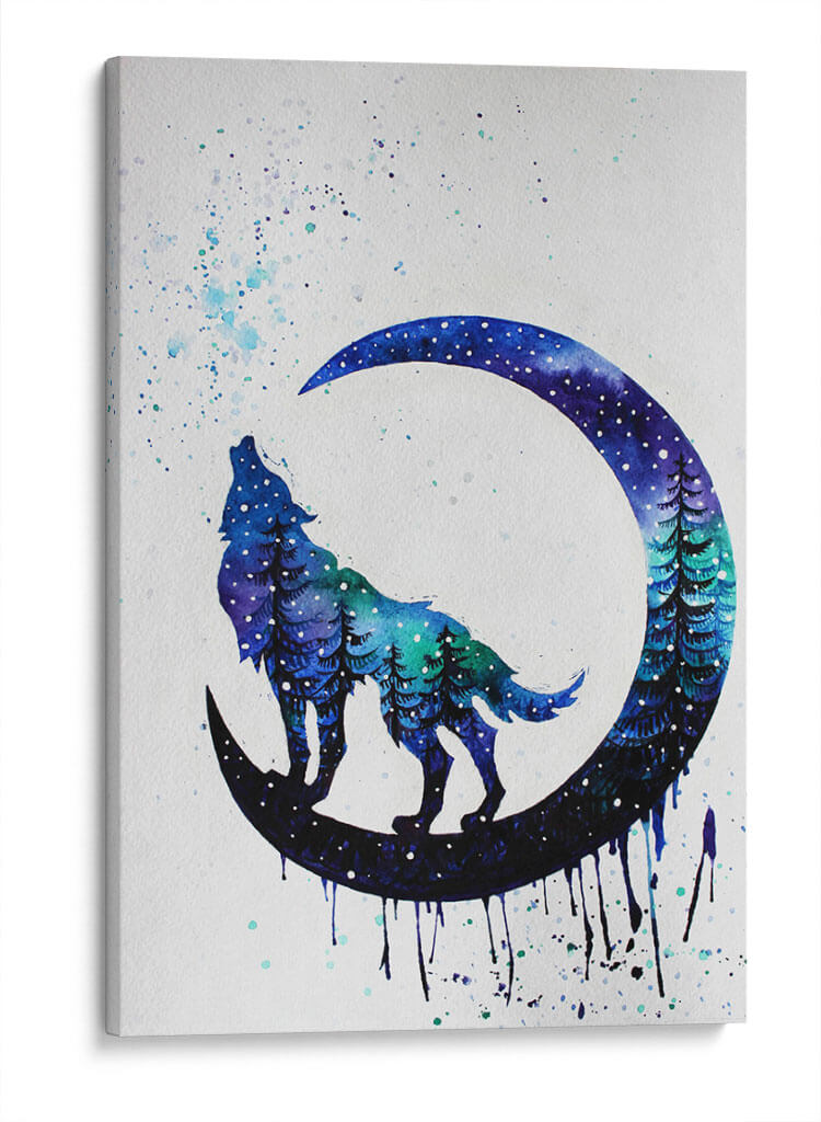 Aullido de acuarela | Cuadro decorativo de Canvas Lab