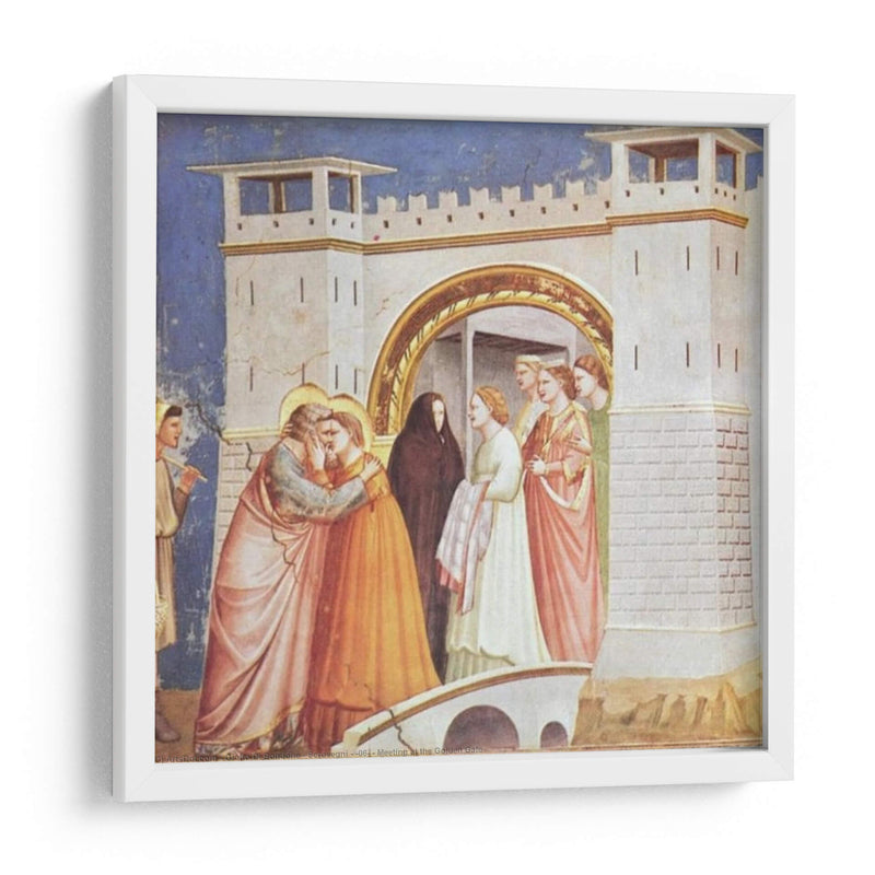 Joaquín y Ana se encuentran ante la Puerta Dorada - Giotto | Cuadro decorativo de Canvas Lab