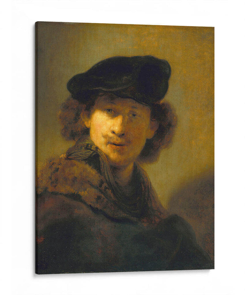 Autorretrato con boina de terciopelo - Rembrandt van Rijn | Cuadro decorativo de Canvas Lab
