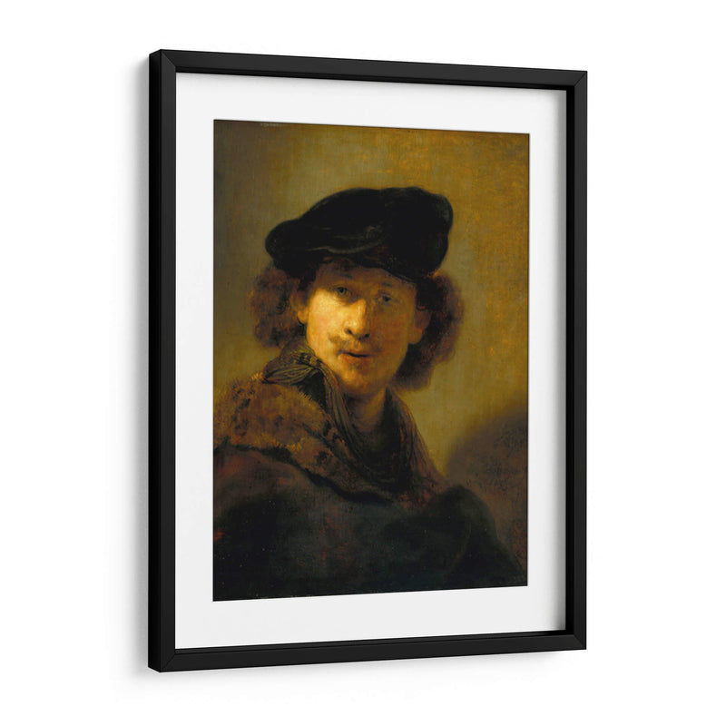 Autorretrato con boina de terciopelo - Rembrandt van Rijn | Cuadro decorativo de Canvas Lab