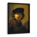 Autorretrato con boina de terciopelo - Rembrandt van Rijn | Cuadro decorativo de Canvas Lab