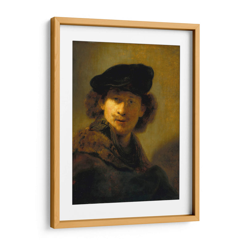 Autorretrato con boina de terciopelo - Rembrandt van Rijn | Cuadro decorativo de Canvas Lab