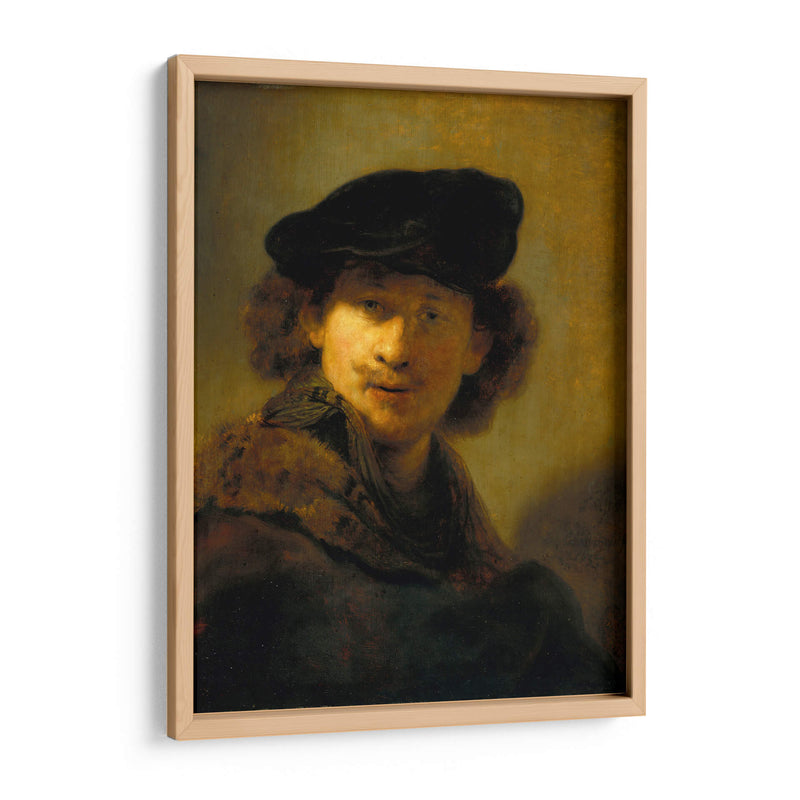 Autorretrato con boina de terciopelo - Rembrandt van Rijn | Cuadro decorativo de Canvas Lab
