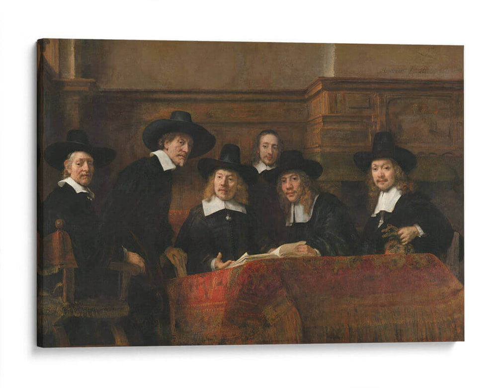 Los síndicos de los pañeros - Rembrandt van Rijn | Cuadro decorativo de Canvas Lab