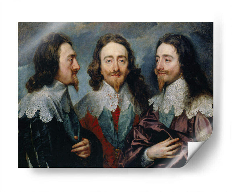 Carlos I en tres posiciones - Anton van Dyck | Cuadro decorativo de Canvas Lab