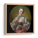 Una joven dama sosteniendo un perro pug - François Boucher | Cuadro decorativo de Canvas Lab