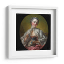 Una joven dama sosteniendo un perro pug - François Boucher | Cuadro decorativo de Canvas Lab