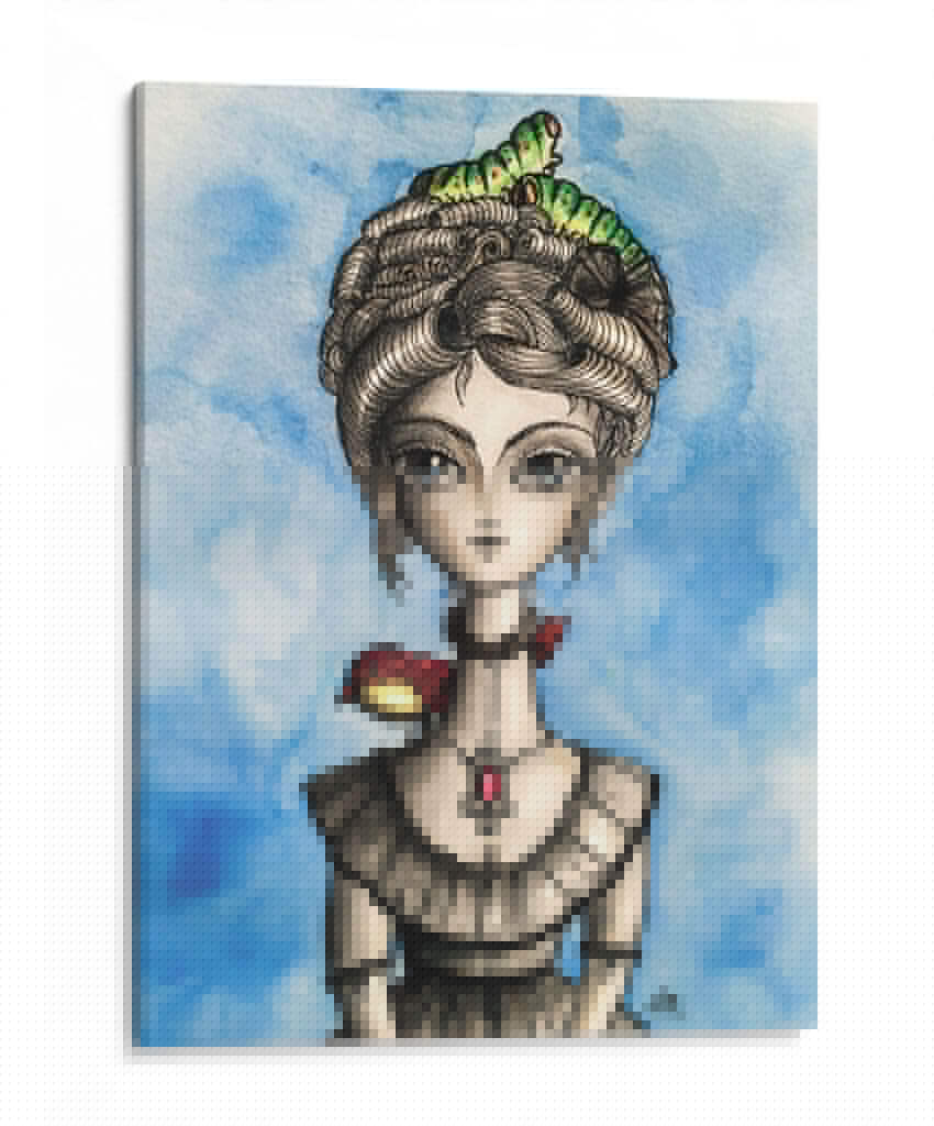 MUJER CON PÁJARO - Marce Islas | Cuadro decorativo de Canvas Lab