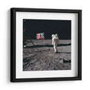 Buzz Aldrin saludando a la bandera estadounidense | Cuadro decorativo de Canvas Lab