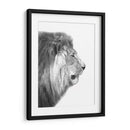 Perfil de León Blanco y Negro - Alemi | Cuadro decorativo de Canvas Lab