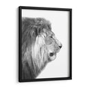 Perfil de León Blanco y Negro - Alemi | Cuadro decorativo de Canvas Lab