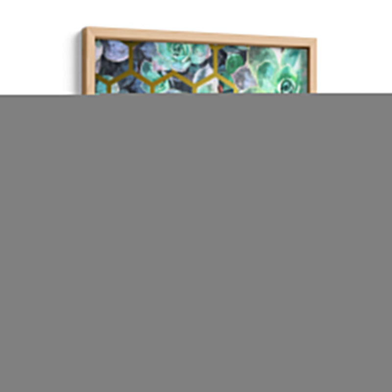 Suculentas y Geométrico Dorado - Alemi | Cuadro decorativo de Canvas Lab