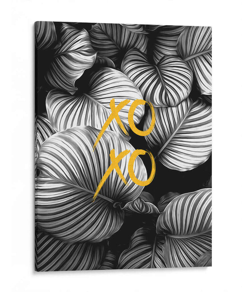 Xoxo Hojas Blancas y Negras - Alemi | Cuadro decorativo de Canvas Lab
