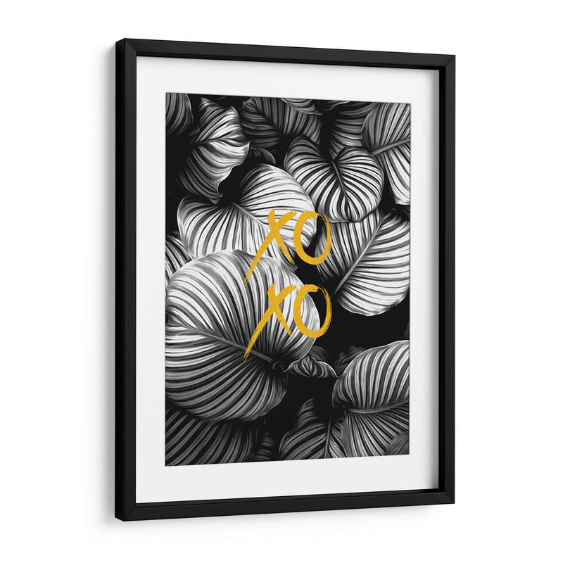 Xoxo Hojas Blancas y Negras - Alemi | Cuadro decorativo de Canvas Lab