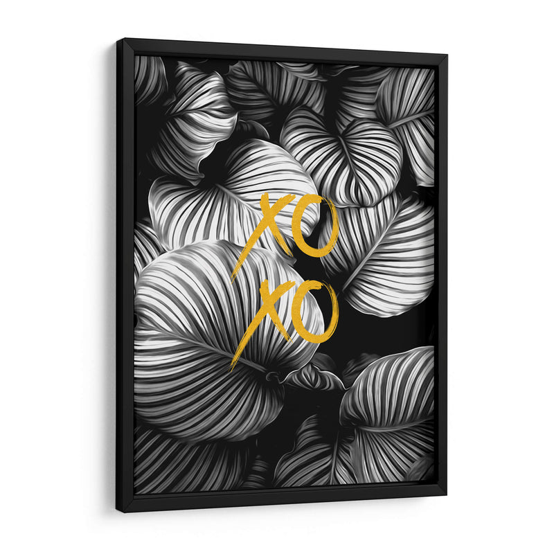 Xoxo Hojas Blancas y Negras - Alemi | Cuadro decorativo de Canvas Lab