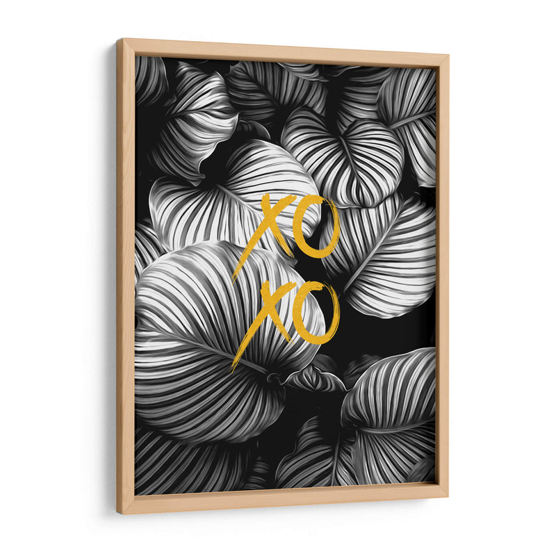Xoxo Hojas Blancas y Negras - Alemi | Cuadro decorativo de Canvas Lab