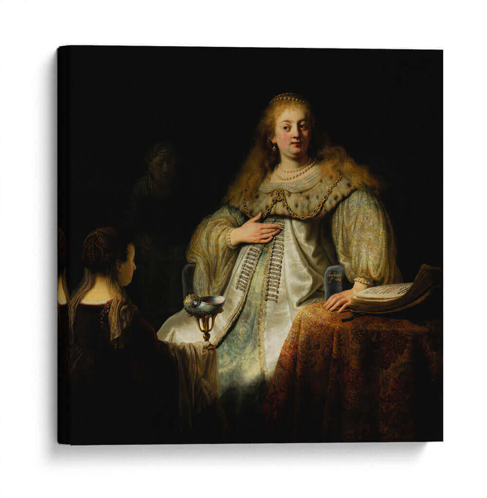 Judit en el banquete de Holofernes - Rembrandt van Rijn | Cuadro decorativo de Canvas Lab