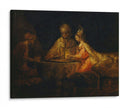 Asuero y Hamán en la fiesta de Ester - Rembrandt van Rijn | Cuadro decorativo de Canvas Lab
