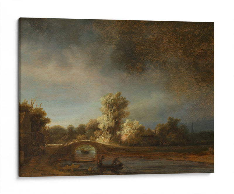 El puente de piedra - Rembrandt van Rijn | Cuadro decorativo de Canvas Lab