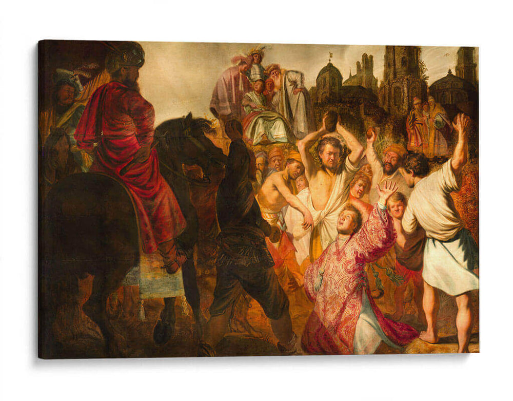 La lapidación de san Esteban - Rembrandt van Rijn | Cuadro decorativo de Canvas Lab