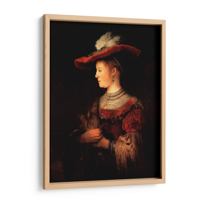 Retrato de Saskia van Uylenburgh con sombrero - Rembrandt van Rijn | Cuadro decorativo de Canvas Lab