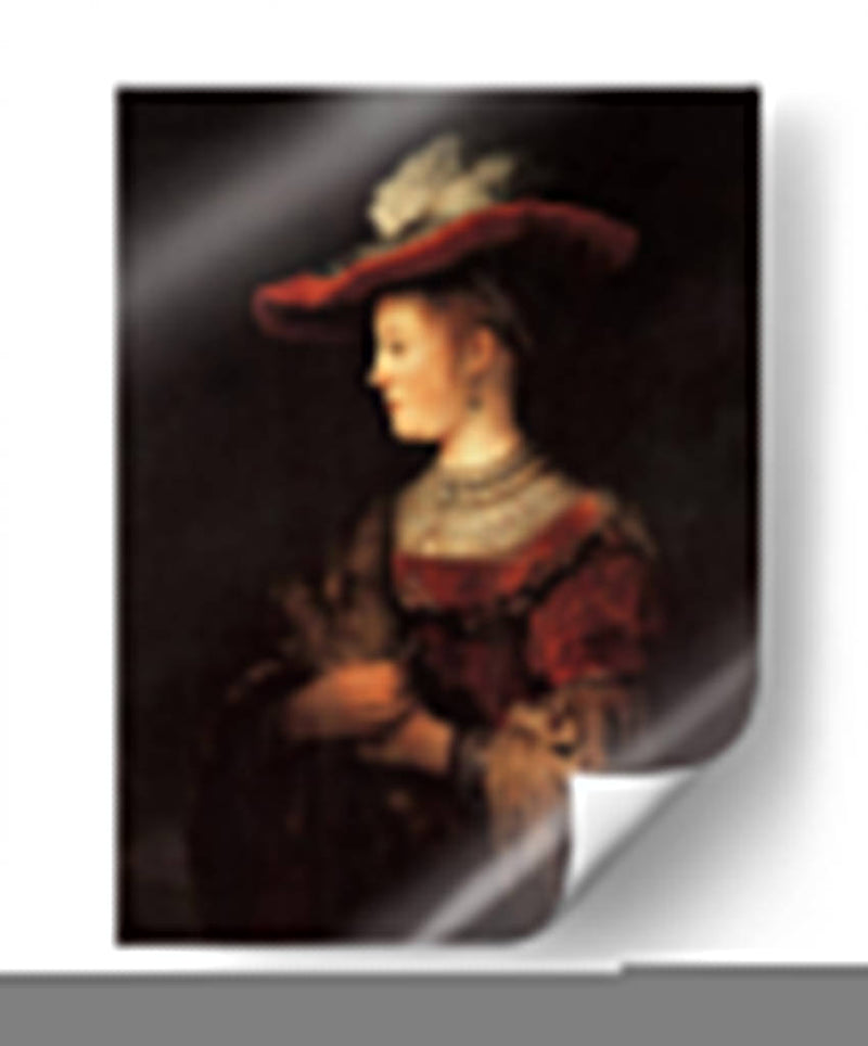 Retrato de Saskia van Uylenburgh con sombrero - Rembrandt van Rijn | Cuadro decorativo de Canvas Lab