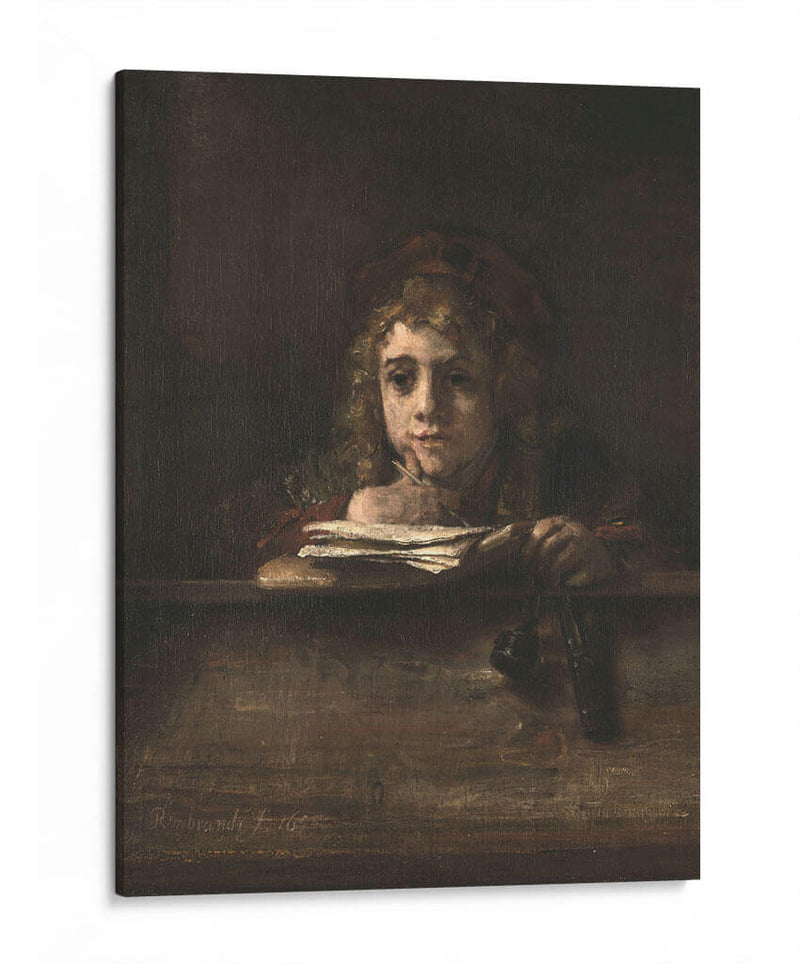 Titus en su escritorio - Rembrandt van Rijn | Cuadro decorativo de Canvas Lab