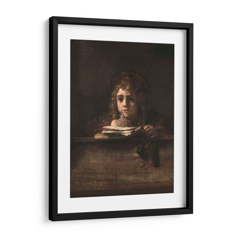 Titus en su escritorio - Rembrandt van Rijn | Cuadro decorativo de Canvas Lab