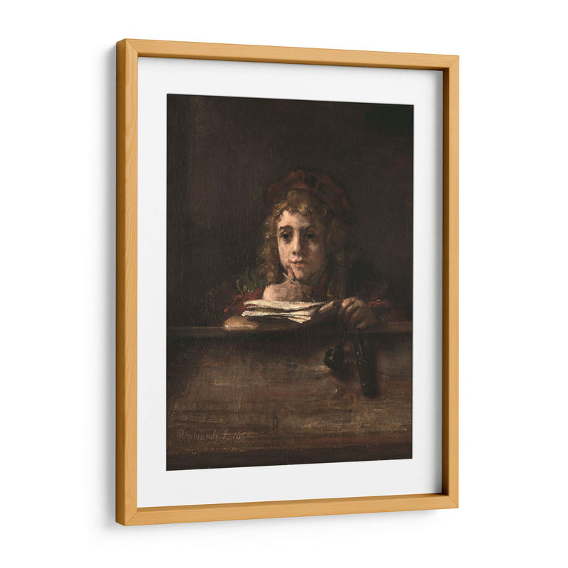 Titus en su escritorio - Rembrandt van Rijn | Cuadro decorativo de Canvas Lab