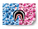 Bape Shark Blue-Pink | Cuadro decorativo de Canvas Lab