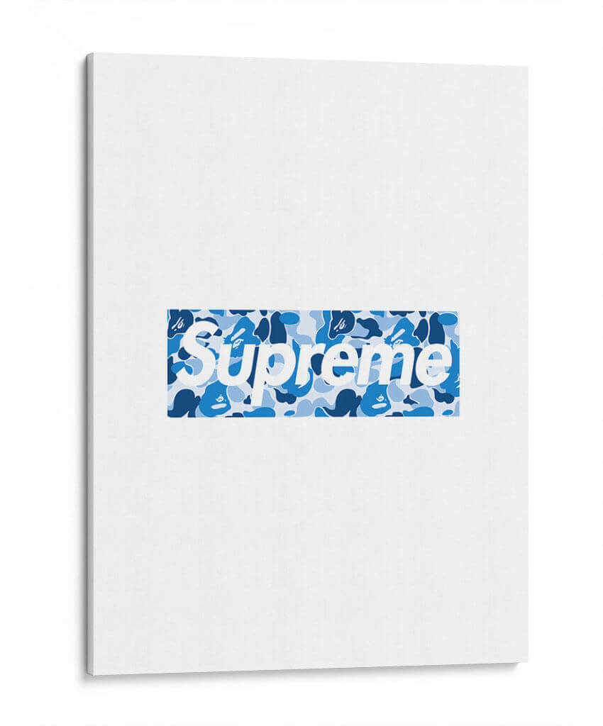 Bape X Sup Blue Box Logo | Cuadro decorativo de Canvas Lab