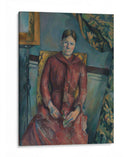 Madame Cézanne (Hortense Fiquet, 1850–1922) en un vestido rojo - Paul Cézanne | Cuadro decorativo de Canvas Lab
