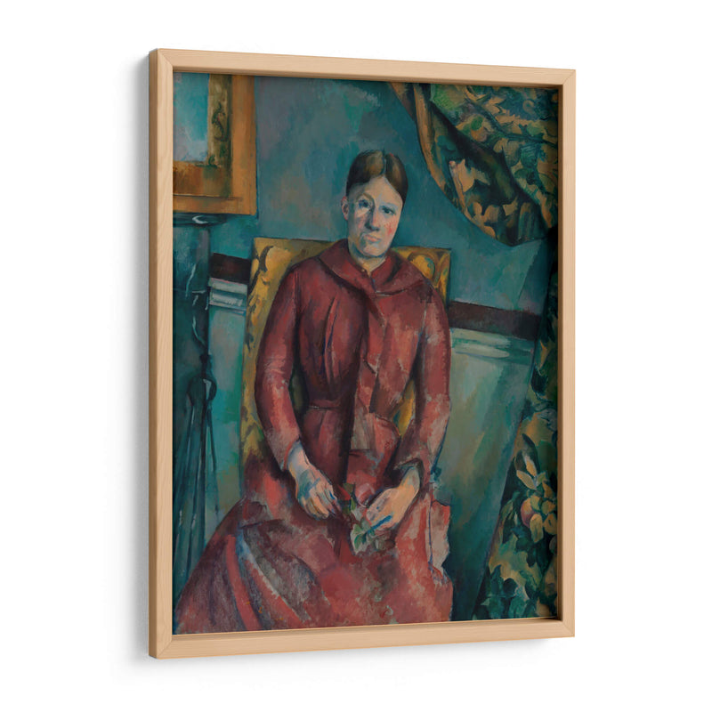 Madame Cézanne (Hortense Fiquet, 1850–1922) en un vestido rojo - Paul Cézanne | Cuadro decorativo de Canvas Lab