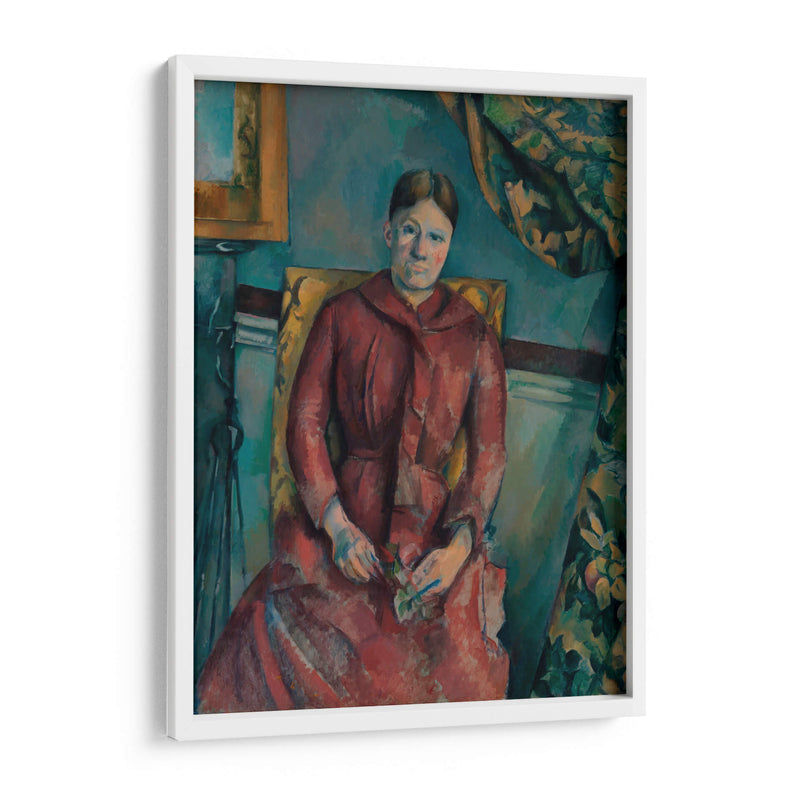 Madame Cézanne (Hortense Fiquet, 1850–1922) en un vestido rojo - Paul Cézanne | Cuadro decorativo de Canvas Lab