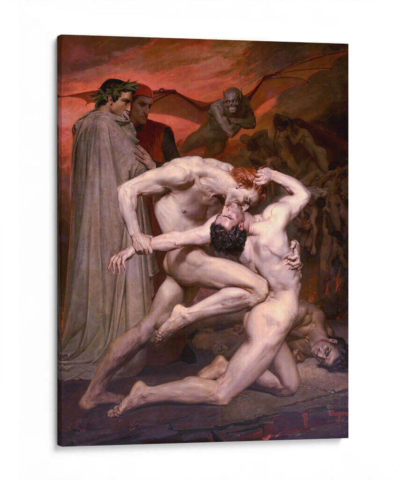 Dante y Virgilio en el infierno - William-Adolphe Bouguereau | Cuadro decorativo de Canvas Lab